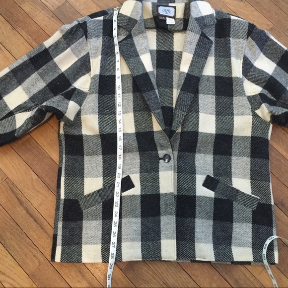 Vintage buffalo check 80s wool jacket - Picture 5 of 7